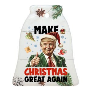 Make Christmas Great Again Pro Donald Trump Holiday Ceramic Bell Ornament