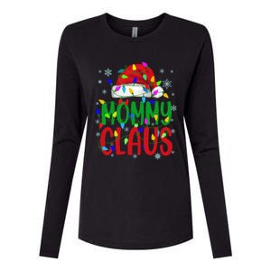 Mommy Claus Gift Christmas Lights Pajama Matching Family Great Gift Womens Cotton Relaxed Long Sleeve T-Shirt