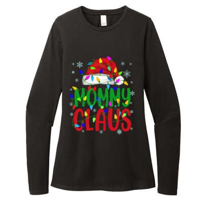 Mommy Claus Gift Christmas Lights Pajama Matching Family Great Gift Womens CVC Long Sleeve Shirt