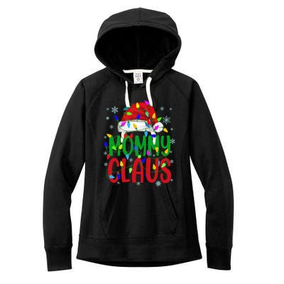 Mommy Claus Gift Christmas Lights Pajama Matching Family Great Gift Women's Fleece Hoodie