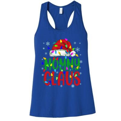 Mommy Claus Gift Christmas Lights Pajama Matching Family Great Gift Women's Racerback Tank