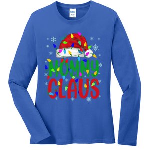 Mommy Claus Gift Christmas Lights Pajama Matching Family Great Gift Ladies Long Sleeve Shirt