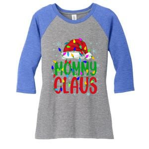 Mommy Claus Gift Christmas Lights Pajama Matching Family Great Gift Women's Tri-Blend 3/4-Sleeve Raglan Shirt