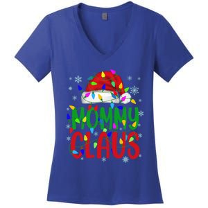 Mommy Claus Gift Christmas Lights Pajama Matching Family Great Gift Women's V-Neck T-Shirt