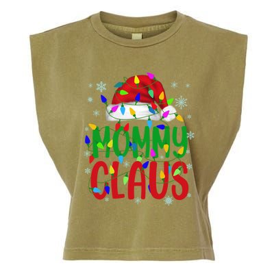 Mommy Claus Gift Christmas Lights Pajama Matching Family Great Gift Garment-Dyed Women's Muscle Tee