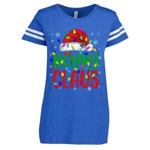 Mommy Claus Gift Christmas Lights Pajama Matching Family Great Gift Enza Ladies Jersey Football T-Shirt