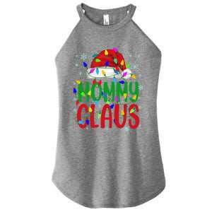 Mommy Claus Gift Christmas Lights Pajama Matching Family Great Gift Women's Perfect Tri Rocker Tank