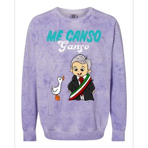 Me Canso Ganso Baby Amlo Cute Lopez Obrador Mexico Colorblast Crewneck Sweatshirt