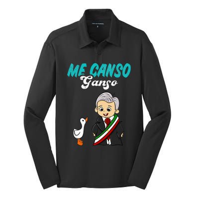 Me Canso Ganso Baby Amlo Cute Lopez Obrador Mexico Silk Touch Performance Long Sleeve Polo