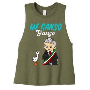 Me Canso Ganso Baby Amlo Cute Lopez Obrador Mexico Women's Racerback Cropped Tank