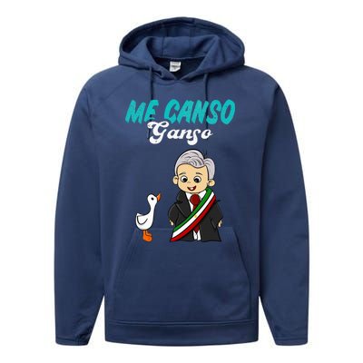 Me Canso Ganso Baby Amlo Cute Lopez Obrador Mexico Performance Fleece Hoodie