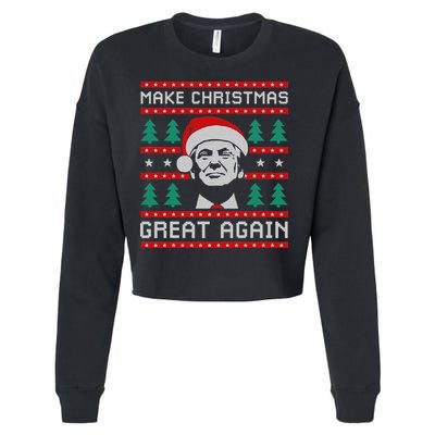 Make Christmas Great Again Trump Cropped Pullover Crew