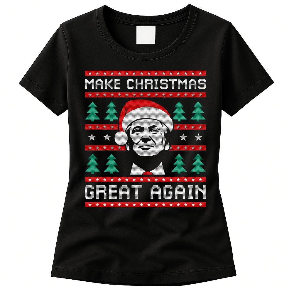 Make Christmas Great Again Trump Womens T-Shirt
