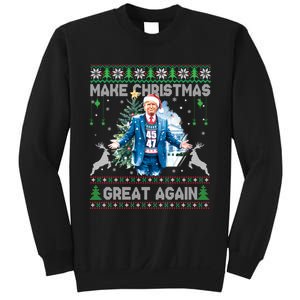 Make Christmas Great Again Ugly Sweaters Funny Trump 47 Xmas Sweatshirt