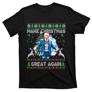 Make Christmas Great Again Ugly Sweaters Funny Trump 47 Xmas T-Shirt