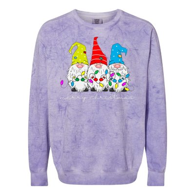 Merry Christmas Gnome Colorblast Crewneck Sweatshirt