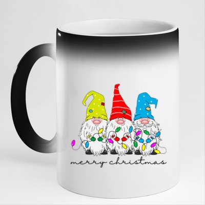 Merry Christmas Gnome 11oz Black Color Changing Mug