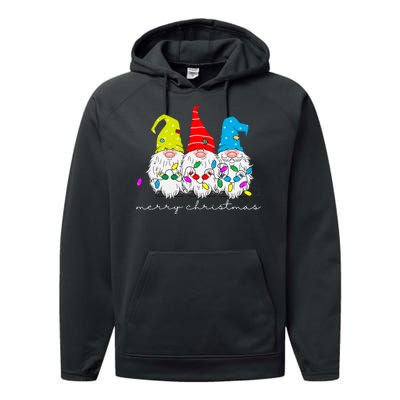 Merry Christmas Gnome Performance Fleece Hoodie