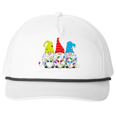 Merry Christmas Gnome Snapback Five-Panel Rope Hat