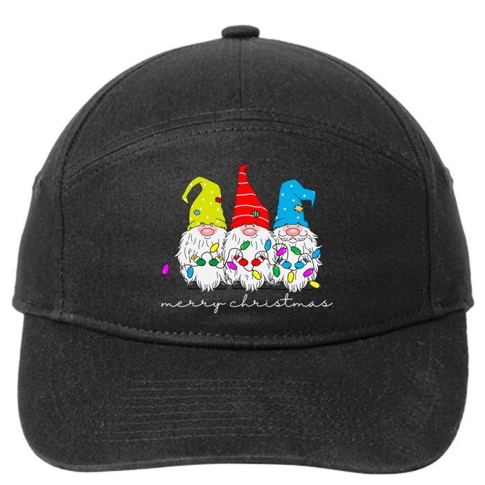 Merry Christmas Gnome 7-Panel Snapback Hat