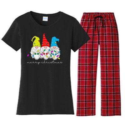 Merry Christmas Gnome Women's Flannel Pajama Set