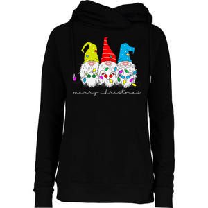 Merry Christmas Gnome Womens Funnel Neck Pullover Hood