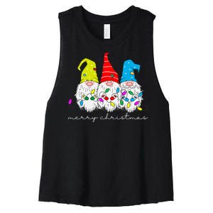 Merry Christmas Gnome Women's Racerback Cropped Tank