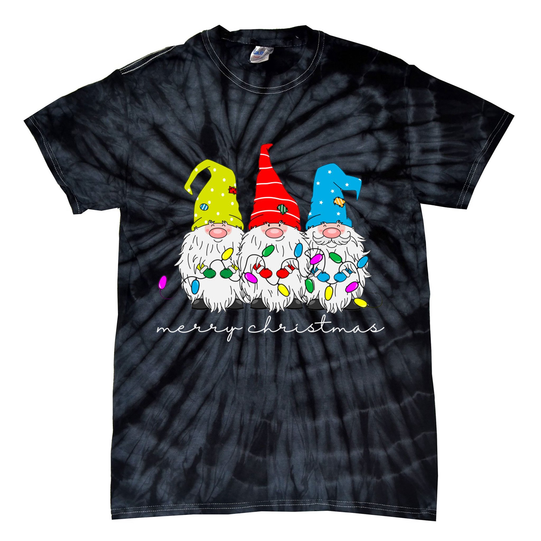 Merry Christmas Gnome Tie-Dye T-Shirt
