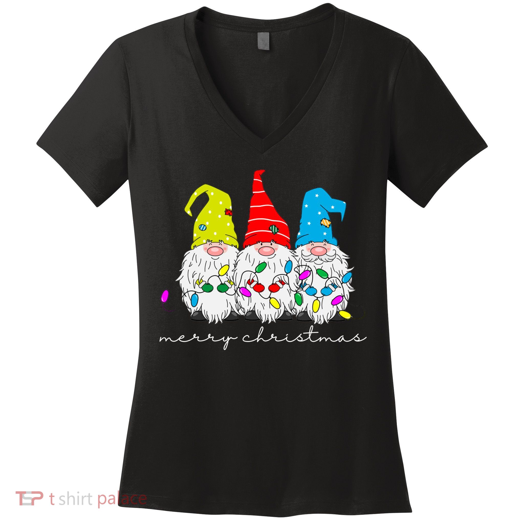 Merry Christmas Gnome Women's V-Neck T-Shirt