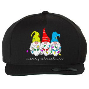 Merry Christmas Gnome Wool Snapback Cap