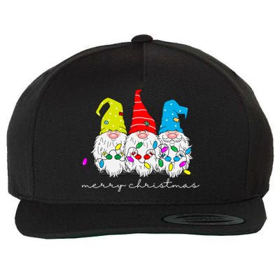 Merry Christmas Gnome Wool Snapback Cap