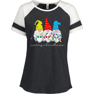 Merry Christmas Gnome Enza Ladies Jersey Colorblock Tee