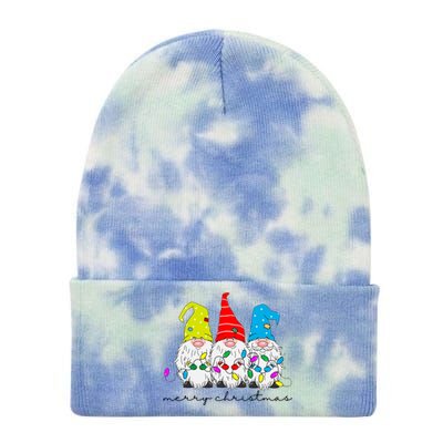 Merry Christmas Gnome Tie Dye 12in Knit Beanie