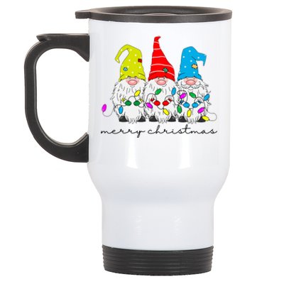 Merry Christmas Gnome Stainless Steel Travel Mug