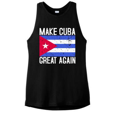 Make Cuba Great Again Cuban Flag Gift Ladies PosiCharge Tri-Blend Wicking Tank