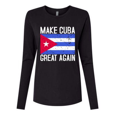 Make Cuba Great Again Cuban Flag Gift Womens Cotton Relaxed Long Sleeve T-Shirt