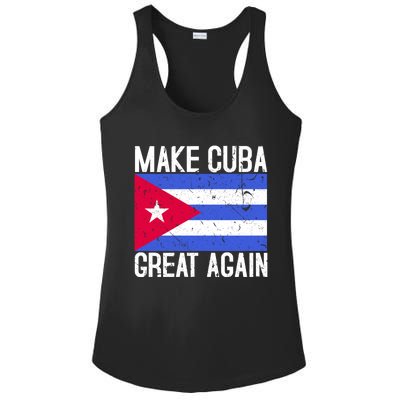 Make Cuba Great Again Cuban Flag Gift Ladies PosiCharge Competitor Racerback Tank