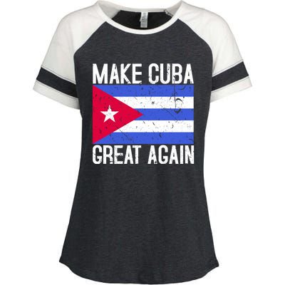 Make Cuba Great Again Cuban Flag Gift Enza Ladies Jersey Colorblock Tee