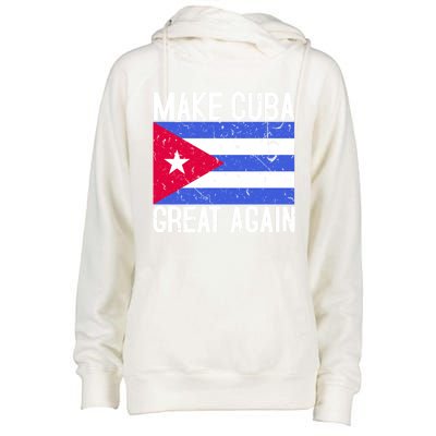 Make Cuba Great Again Cuban Flag Gift Womens Funnel Neck Pullover Hood