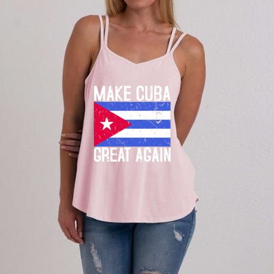 Make Cuba Great Again Cuban Flag Gift Women's Strappy Tank