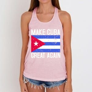 Make Cuba Great Again Cuban Flag Gift Women's Knotted Racerback Tank