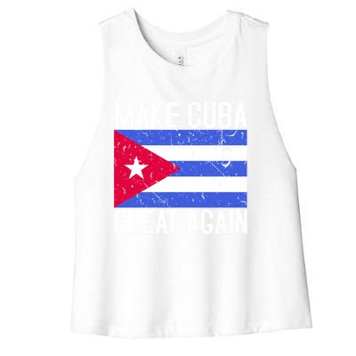 Make Cuba Great Again Cuban Flag Gift Women's Racerback Cropped Tank