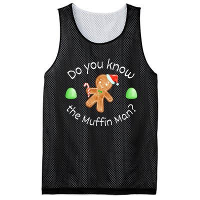 Merry Christmas Gingerbread Do You Know The Muffin Man Mesh Reversible Basketball Jersey Tank