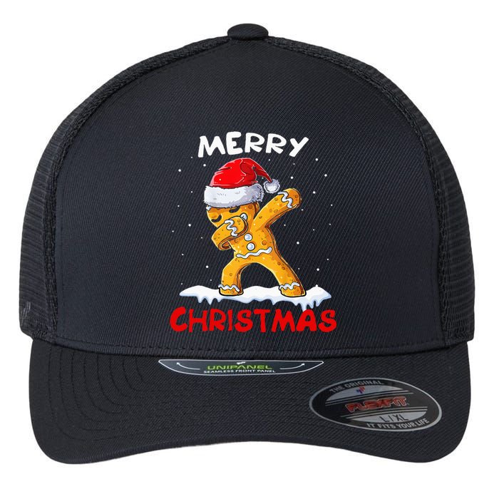 Merry Christmas Gingerbread Xmas Christmas Cookie Bakers Flexfit Unipanel Trucker Cap