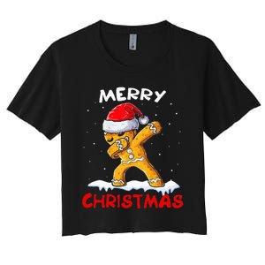 Merry Christmas Gingerbread Xmas Christmas Cookie Bakers Women's Crop Top Tee