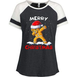 Merry Christmas Gingerbread Xmas Christmas Cookie Bakers Enza Ladies Jersey Colorblock Tee