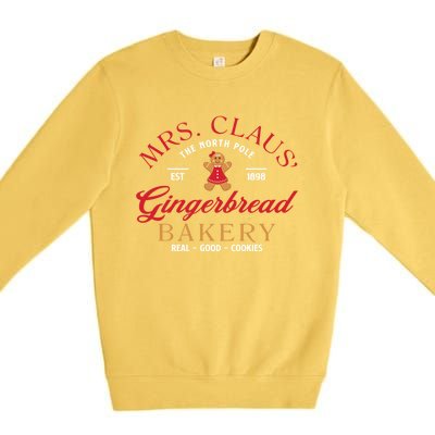 Mrs Claus Gingerbread Bakery Funny Christmas Baker Cookie Premium Crewneck Sweatshirt