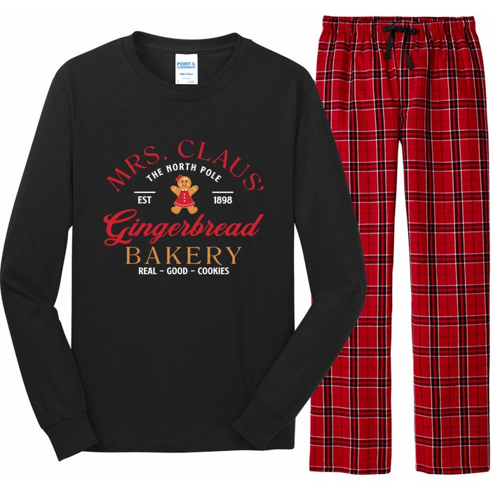 Mrs Claus Gingerbread Bakery Funny Christmas Baker Cookie Long Sleeve Pajama Set