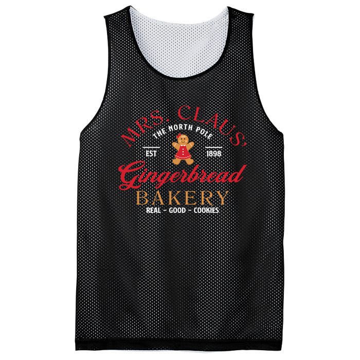 Mrs Claus Gingerbread Bakery Funny Christmas Baker Cookie Mesh Reversible Basketball Jersey Tank