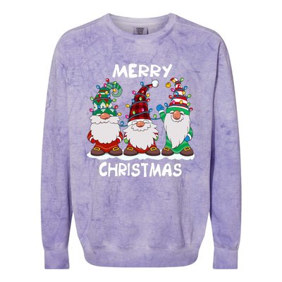 Merry Christmas Gnomes Xmas Family Colorblast Crewneck Sweatshirt